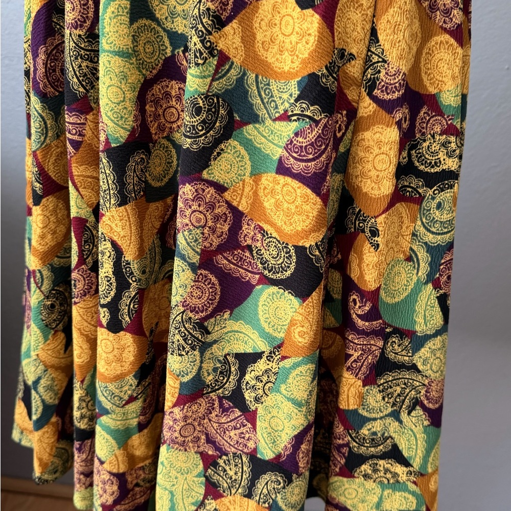 NWT!! 💚💛 LuLaRoe Multicolor Paisley Midi Dress - Picture 4 of 4